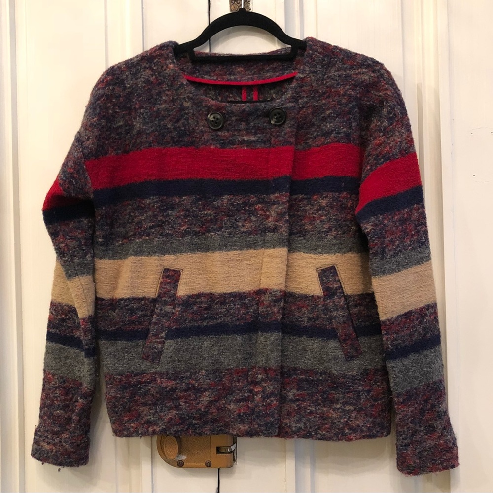 Boiled wool cardigan